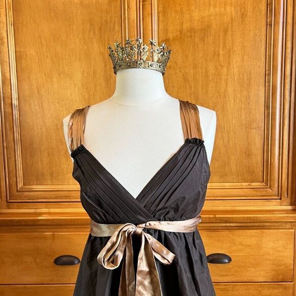 BCBG Mahogany Silk Taffeta Bubble Dress Size 6 NWT - Picture 2 of 16